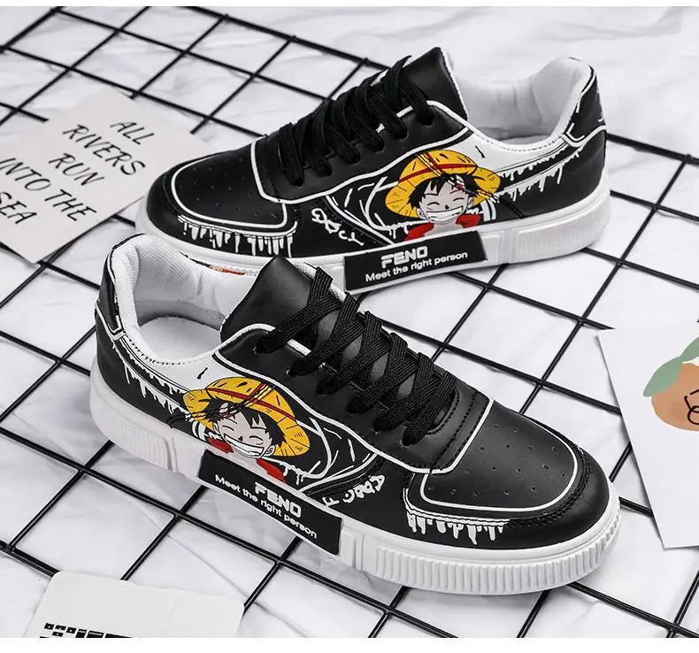 2024 New One Piece Luffy Casual Sneakers - Breathable & Non-Slip Student Board Shoes - Perfect Gift for Anime Fans