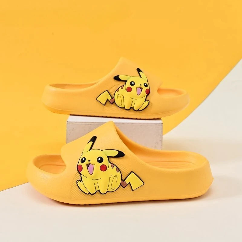 Pikachu Cartoon Non-Slip Slippers - Breathable Soft Bottom Sandals for Children & Adults - Summer Beach Shoes