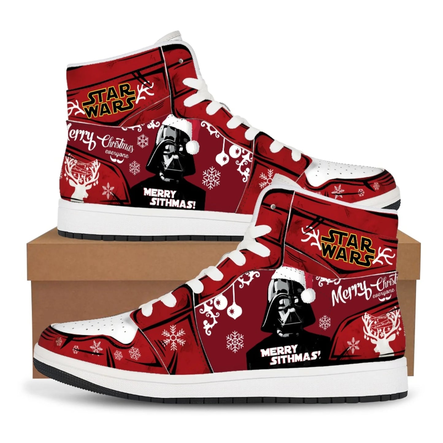 Star Wars High-Top Sneakers - New Casual & Basketball Shoes for Men - Comfortable Flat Shoes with Cartoon Printing - Ideal Birthday Gift