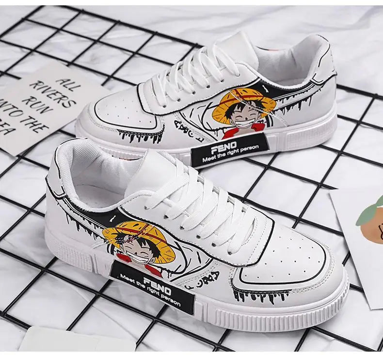 2024 New One Piece Luffy Casual Sneakers - Breathable & Non-Slip Student Board Shoes - Perfect Gift for Anime Fans