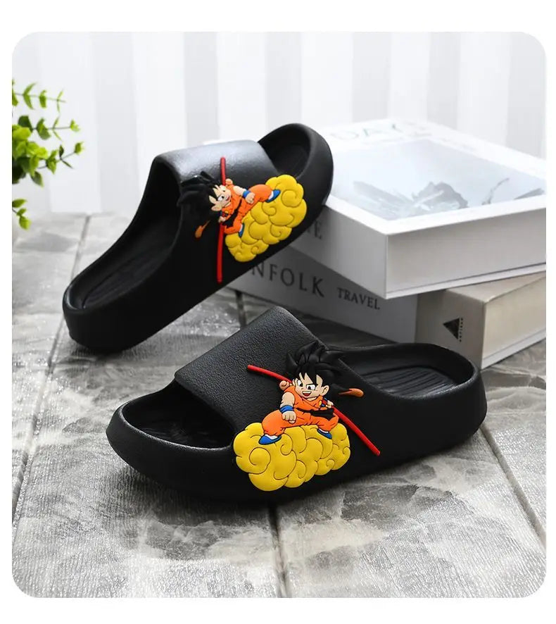 Dragon Ball Goku Kids' Sandals - Cool Creative Personalized Anime Cartoon Pattern - Lightweight, Soft Soled, Anti-Slip Indoor Footwear