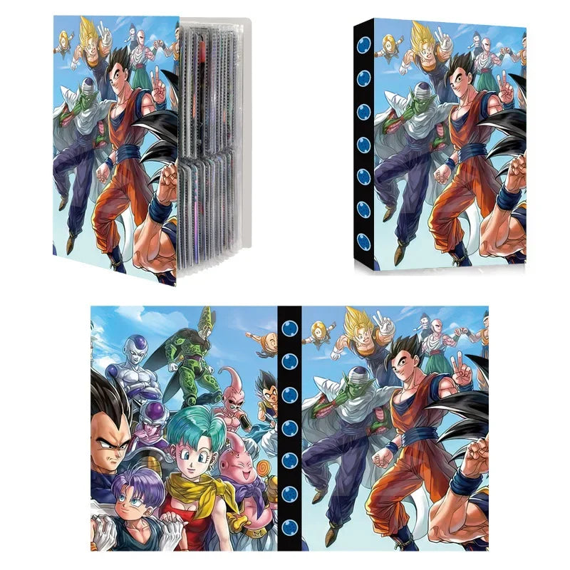 Cartoon Anime Dragon Ball Card Storage Set - Features Son Goku & Vegeta IV - Suitable for PTCG, TCG, OCG, MTG Table Games - Includes Card Book & Protective Bag