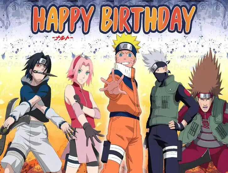 Naruto-Themed Birthday Party Kit - Custom Disposable Tableware, Banner & Studio Props - Perfect for Anime-Themed Celebrations & Baby Showers