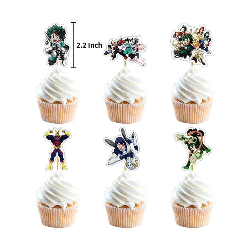 My Hero Academia Party Supplies Set - Includes Balloons, Flags, Cake Toppers - Birthday & Baby Shower Decorations - Kid-Friendly Anime Air Globos