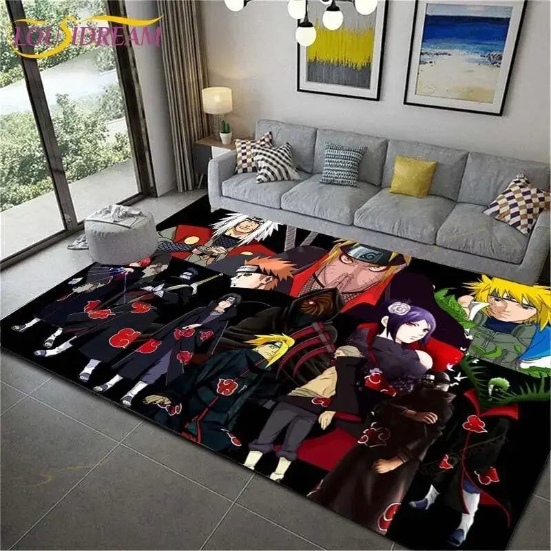 Naruto Ninja Theme Area Rug - Soft, Comfortable Carpet for Living Room and Bedroom - Large Furry Floor Mat for Home Decor