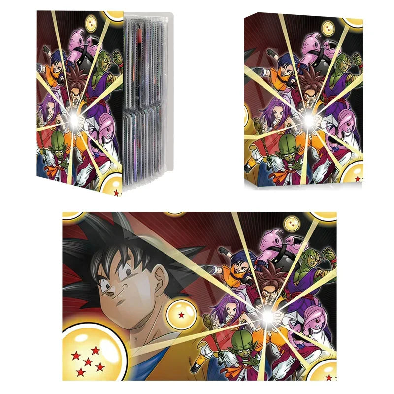 Cartoon Anime Dragon Ball Card Storage Set - Features Son Goku & Vegeta IV - Suitable for PTCG, TCG, OCG, MTG Table Games - Includes Card Book & Protective Bag