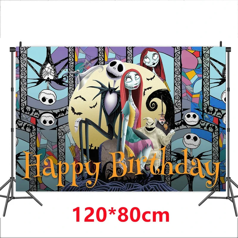 The Nightmare Before Christmas Party Supplies - Jack Skellington Theme Birthday Decorations - Includes Balloons, Banner, Tableware & Halloween Toys