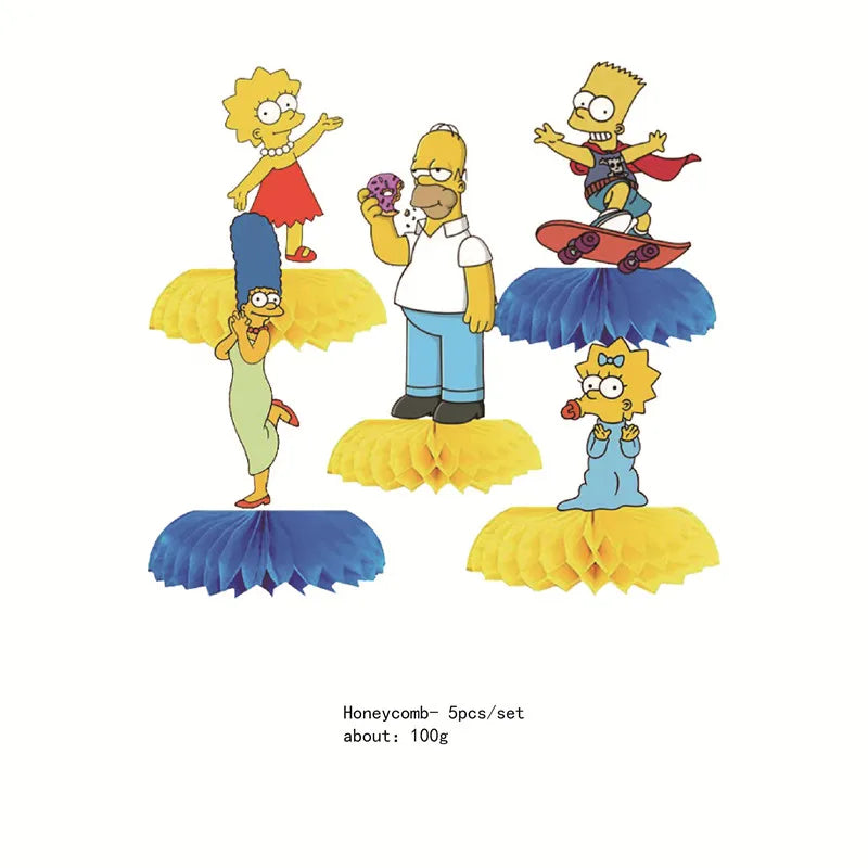 The Simpsons Party Supplies Set for Kids - Birthday Decorations with Disposable Tableware, Tablecloth, Cups, Plates