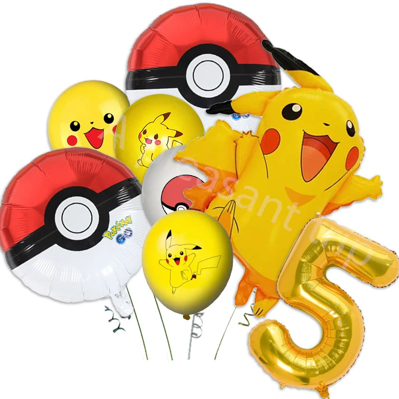 Pink Pikachu Pokemon Party Kit - Birthday & Baby Shower Decorations with Balloons, Stickers, Tablecloth, Cups, Plates - Complete Supplies Set