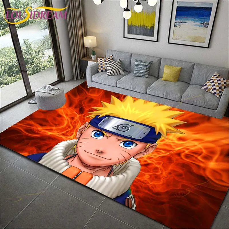 Naruto Ninja Theme Area Rug - Soft, Comfortable Carpet for Living Room and Bedroom - Large Furry Floor Mat for Home Decor