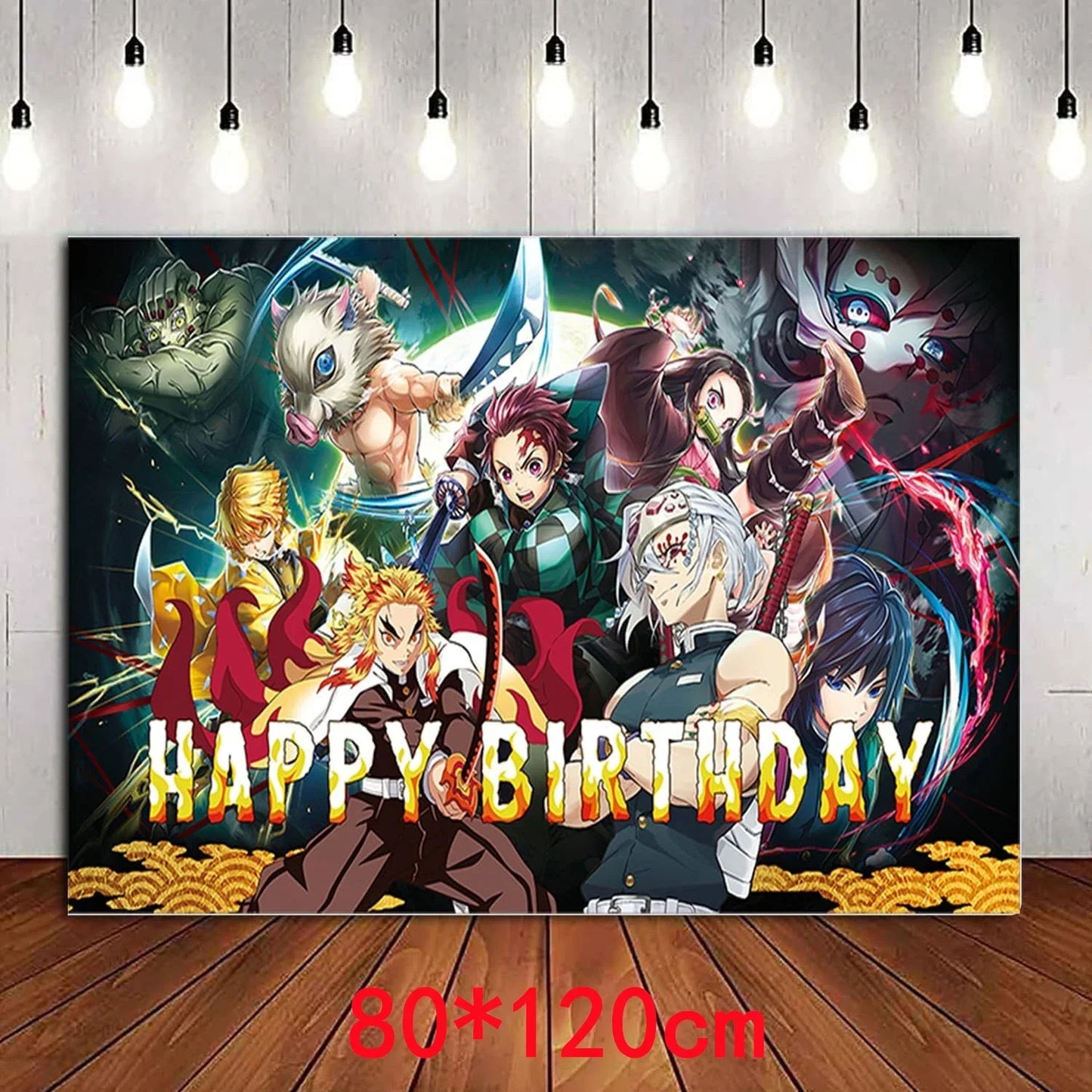 Demon Slayer Kimetsu No Yaiba Birthday Party Kit - Complete Tableware Supplies, Latex Balloons, Background Banner, Cake Topper & Toys