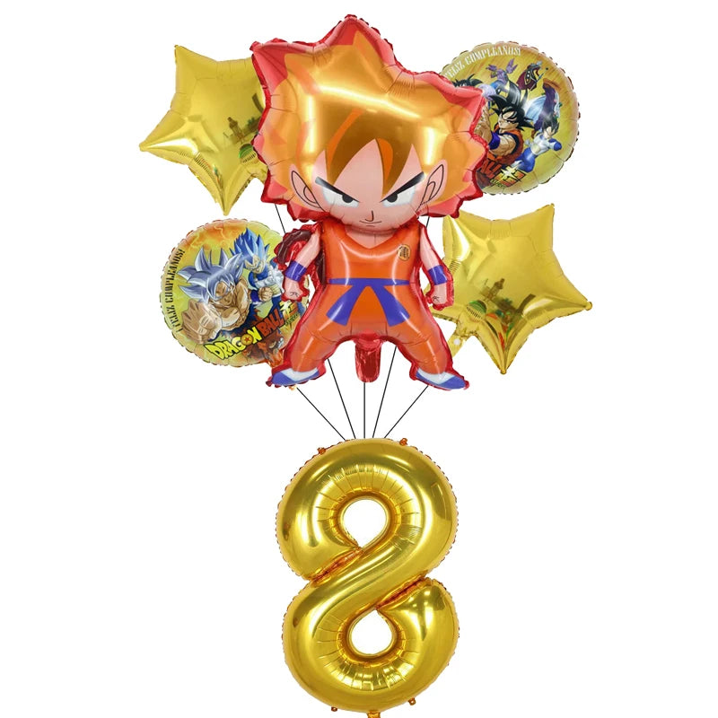 Goku Dragon Ball Theme Party Supplies - Monkey King Birthday Decorations Set - Includes Tableware, Tablecloth, Plates, Balloons & Baby Shower Toy Gifts