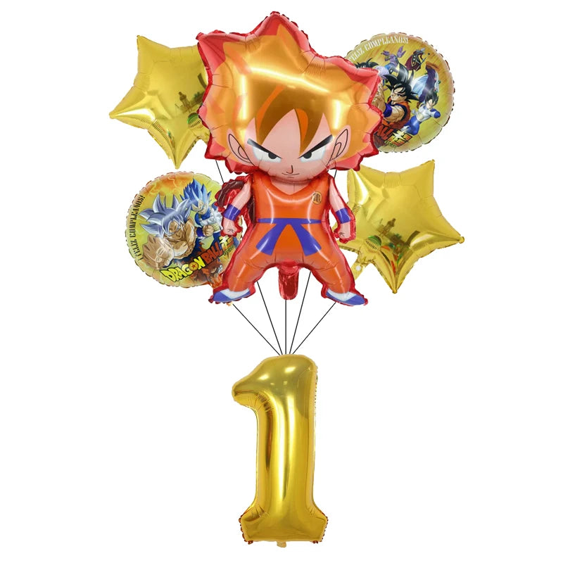 Goku Dragon Ball Theme Party Supplies - Monkey King Birthday Decorations Set - Includes Tableware, Tablecloth, Plates, Balloons & Baby Shower Toy Gifts