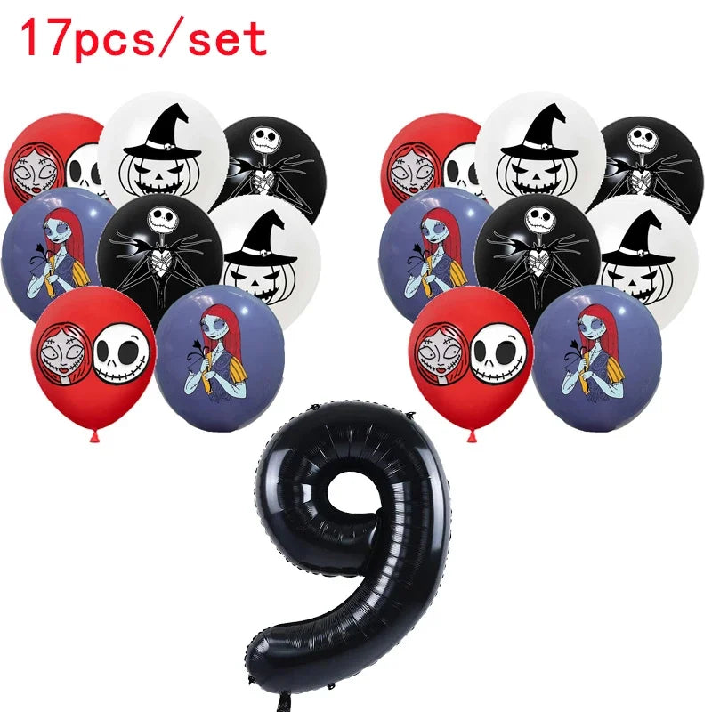 The Nightmare Before Christmas Party Supplies - Jack Skellington Theme Birthday Decorations - Includes Balloons, Banner, Tableware & Halloween Toys