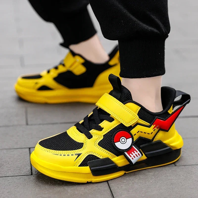 Pokemon Pikachu Kids Casual Sneakers - Cartoon Sports Shoes for Boys & Girls - Breathable, Lightweight Running Shoes