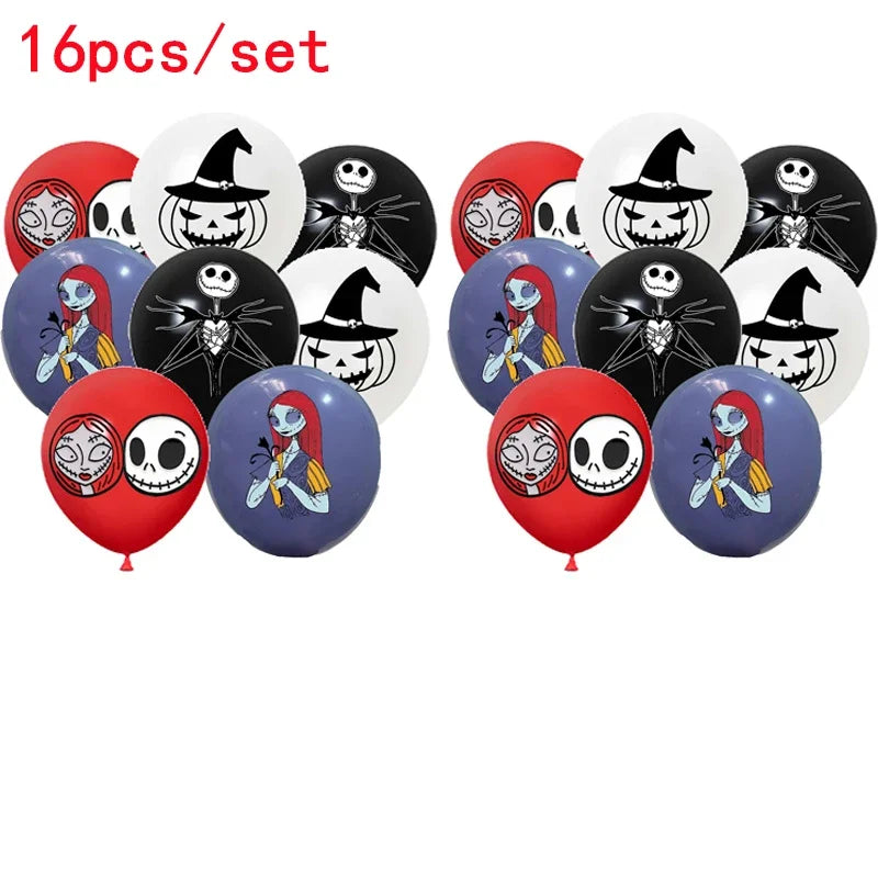 The Nightmare Before Christmas Party Supplies - Jack Skellington Theme Birthday Decorations - Includes Balloons, Banner, Tableware & Halloween Toys