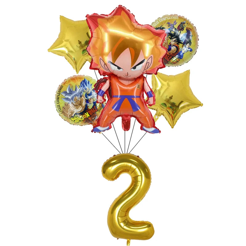 Goku Dragon Ball Theme Party Supplies - Monkey King Birthday Decorations Set - Includes Tableware, Tablecloth, Plates, Balloons & Baby Shower Toy Gifts