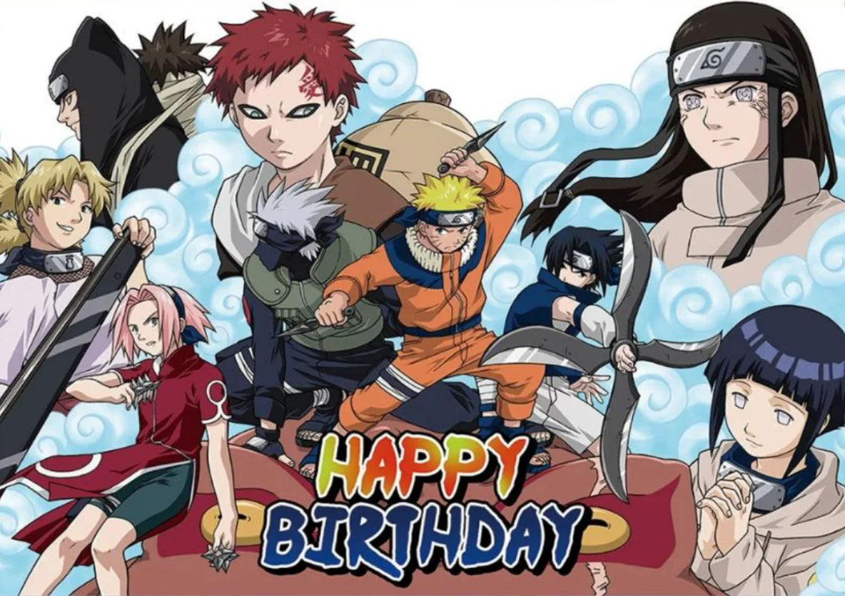 Naruto-Themed Birthday Party Kit - Custom Disposable Tableware, Banner & Studio Props - Perfect for Anime-Themed Celebrations & Baby Showers