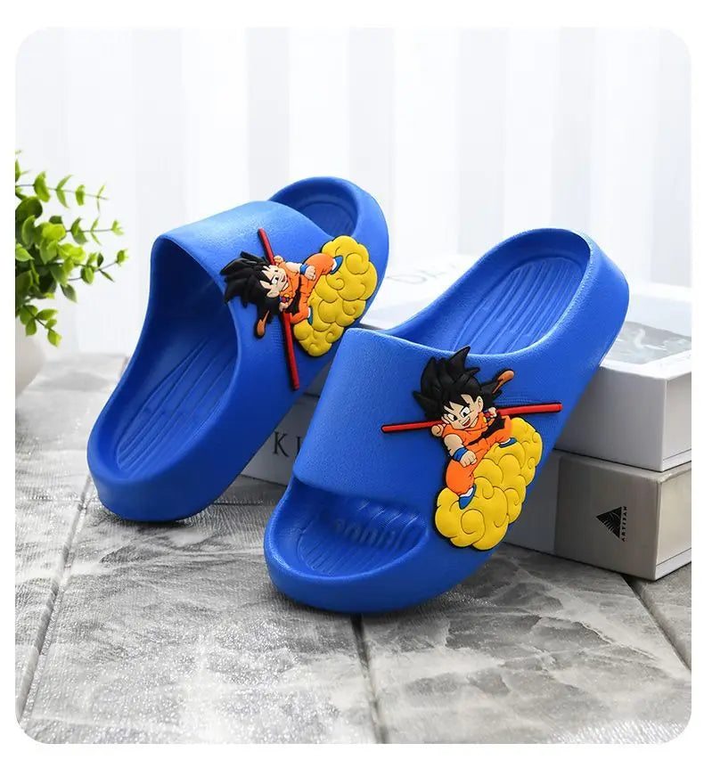 Dragon Ball Goku Kids' Sandals - Cool Creative Personalized Anime Cartoon Pattern - Lightweight, Soft Soled, Anti-Slip Indoor Footwear