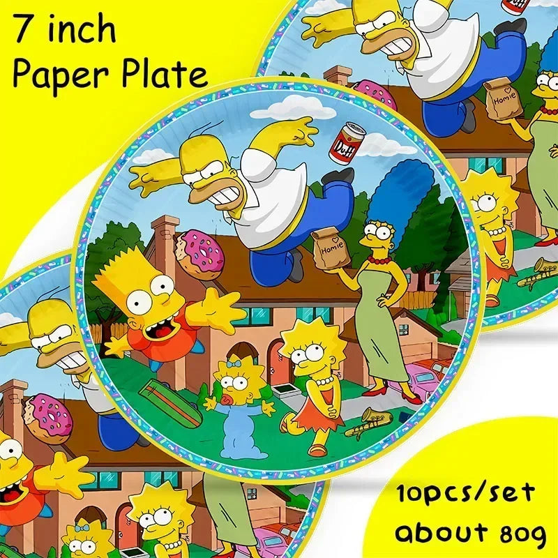 Disney The Simpsons Party Supplies Set - Kids' Birthday & Baby Shower Decorations - Includes Cups, Plates, Napkins - Perfect for Boys & Girls