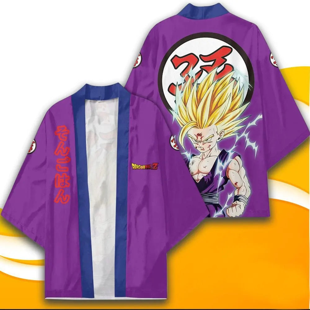 Dragon Ball Son Goku Cosplay Kimono - Casual Cape for Adults & Kids - Kakarotto Print Thin Robe - Perfect Anime Clothing Gift