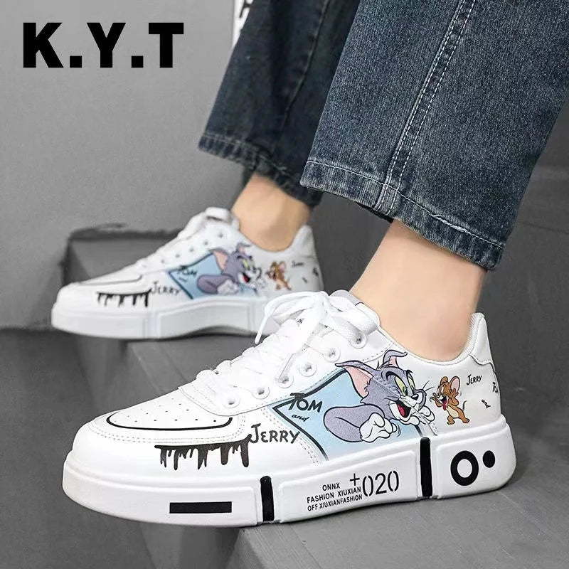 2024 New Tom and Jerry Canvas Shoes for Women - Plus Size, Soft Girl Sports Style - Branded Casual Sneakers