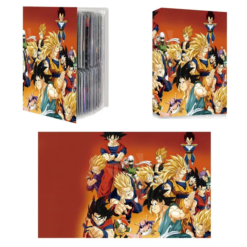 Cartoon Anime Dragon Ball Card Storage Set - Features Son Goku & Vegeta IV - Suitable for PTCG, TCG, OCG, MTG Table Games - Includes Card Book & Protective Bag