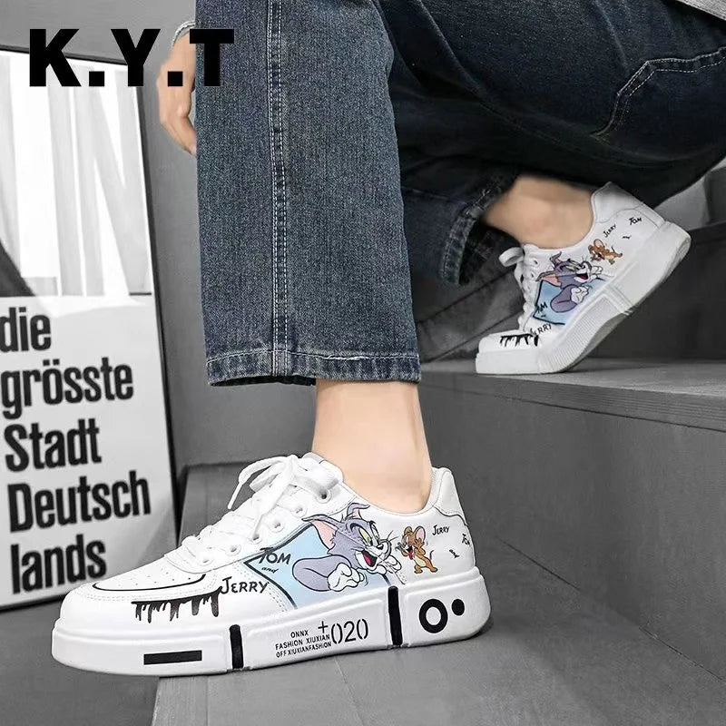 2024 New Tom and Jerry Canvas Shoes for Women - Plus Size, Soft Girl Sports Style - Branded Casual Sneakers