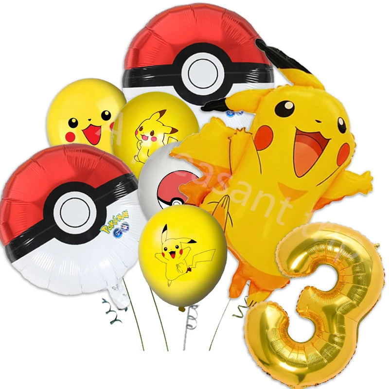 Pink Pikachu Pokemon Party Kit - Birthday & Baby Shower Decorations with Balloons, Stickers, Tablecloth, Cups, Plates - Complete Supplies Set