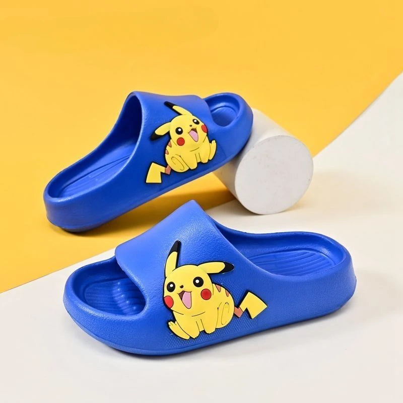 Pikachu Cartoon Non-Slip Slippers - Breathable Soft Bottom Sandals for Children & Adults - Summer Beach Shoes