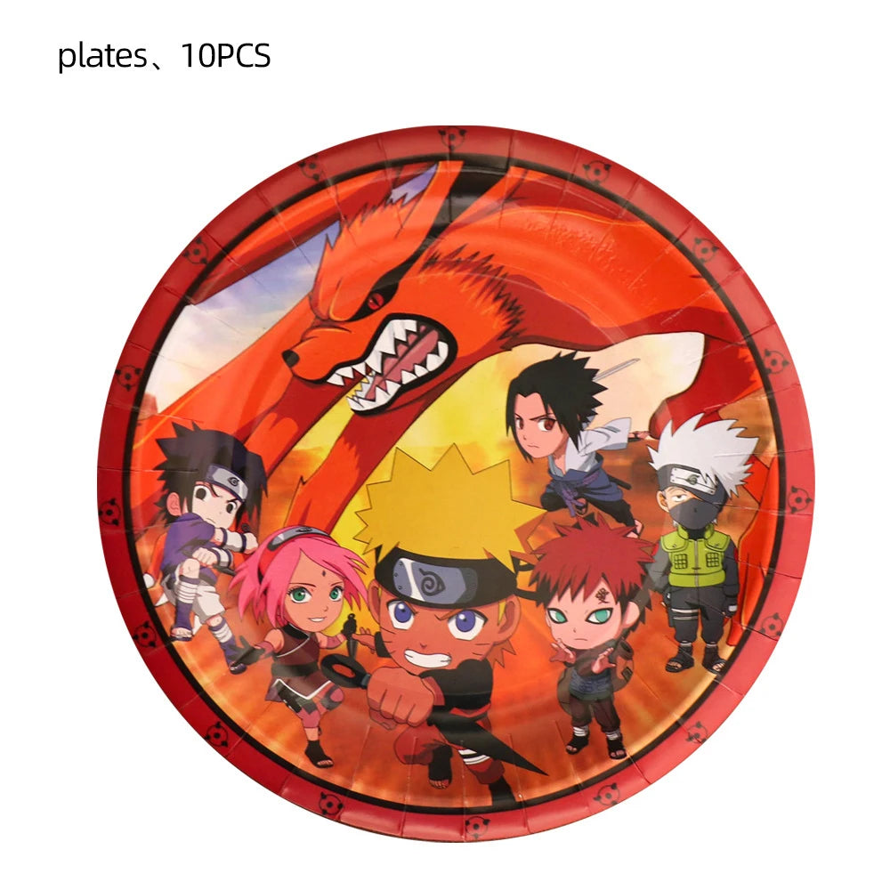 Naruto-Themed Birthday Party Kit - Custom Disposable Tableware, Banner & Studio Props - Perfect for Anime-Themed Celebrations & Baby Showers