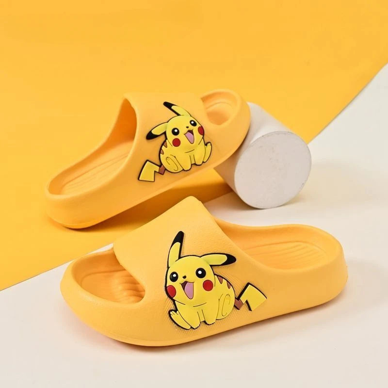 Pikachu Cartoon Non-Slip Slippers - Breathable Soft Bottom Sandals for Children & Adults - Summer Beach Shoes