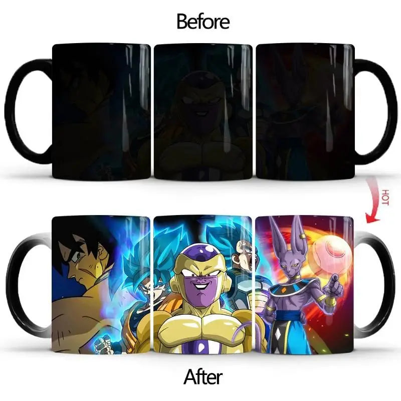 Dragon Ball Z Super GT Heat-Sensitive Color Changing Mug - Goku Cartoon Ceramic Coffee Cup - Creative Birthday Gift for Anime Fans