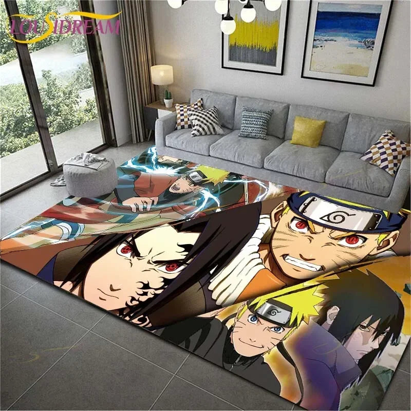 Naruto Ninja Theme Area Rug - Soft, Comfortable Carpet for Living Room and Bedroom - Large Furry Floor Mat for Home Decor