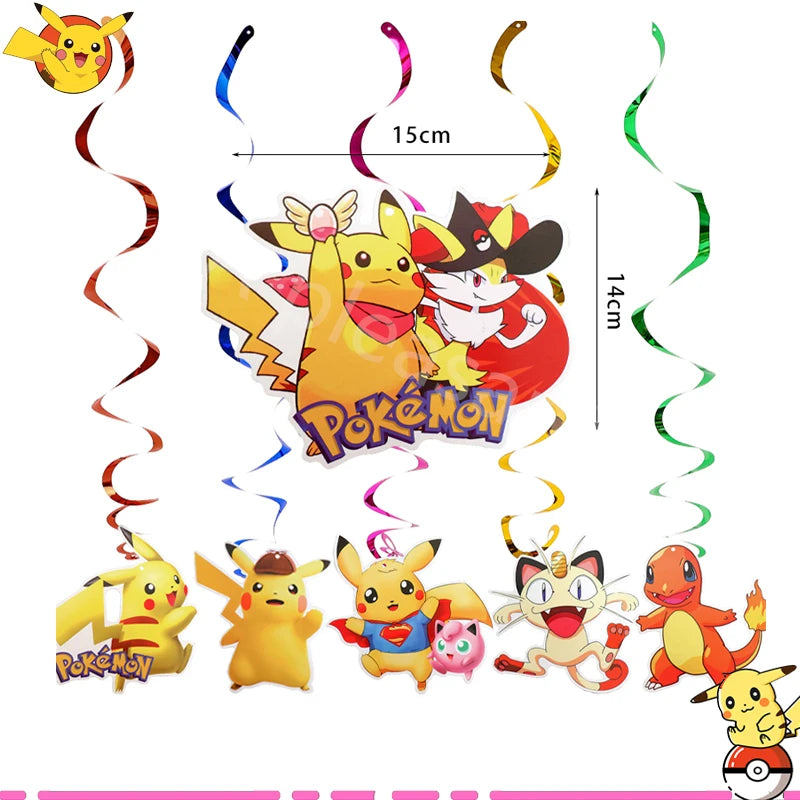 Pink Pikachu Pokemon Party Kit - Birthday & Baby Shower Decorations with Balloons, Stickers, Tablecloth, Cups, Plates - Complete Supplies Set