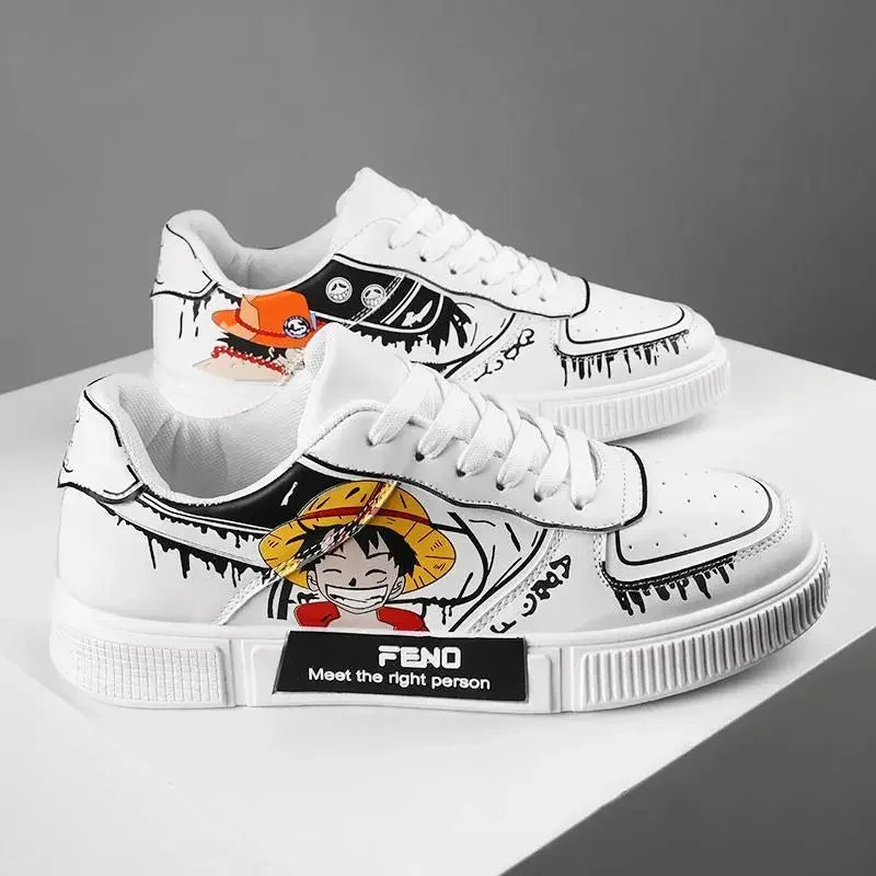 2024 New One Piece Luffy Casual Sneakers - Breathable & Non-Slip Student Board Shoes - Perfect Gift for Anime Fans