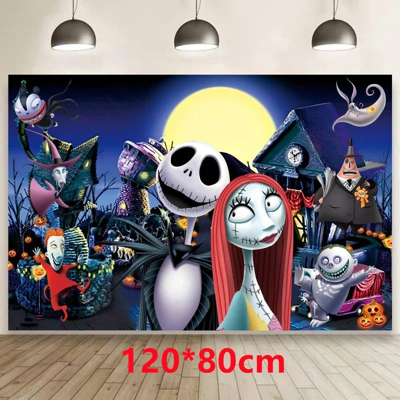 The Nightmare Before Christmas Party Supplies - Jack Skellington Theme Birthday Decorations - Includes Balloons, Banner, Tableware & Halloween Toys