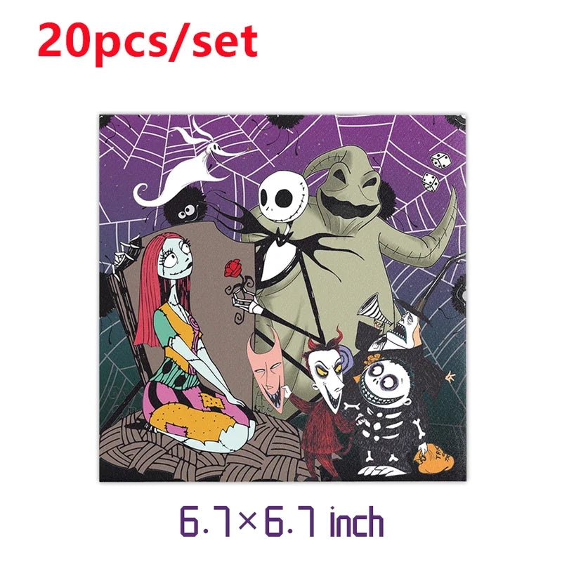 The Nightmare Before Christmas Party Supplies - Jack Skellington Theme Birthday Decorations - Includes Balloons, Banner, Tableware & Halloween Toys