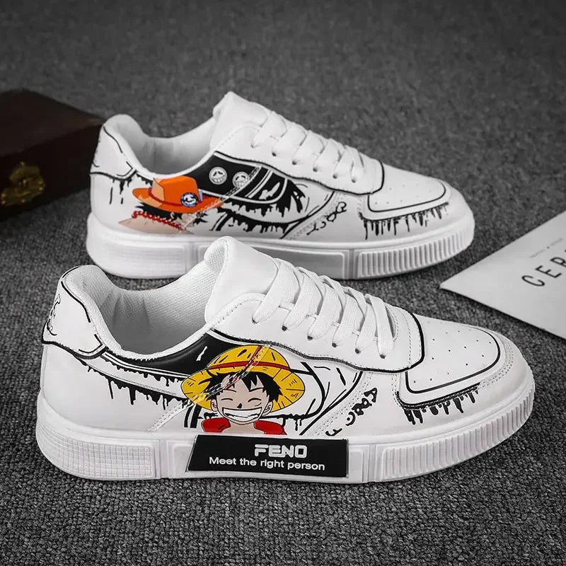 2024 New One Piece Luffy Casual Sneakers - Breathable & Non-Slip Student Board Shoes - Perfect Gift for Anime Fans