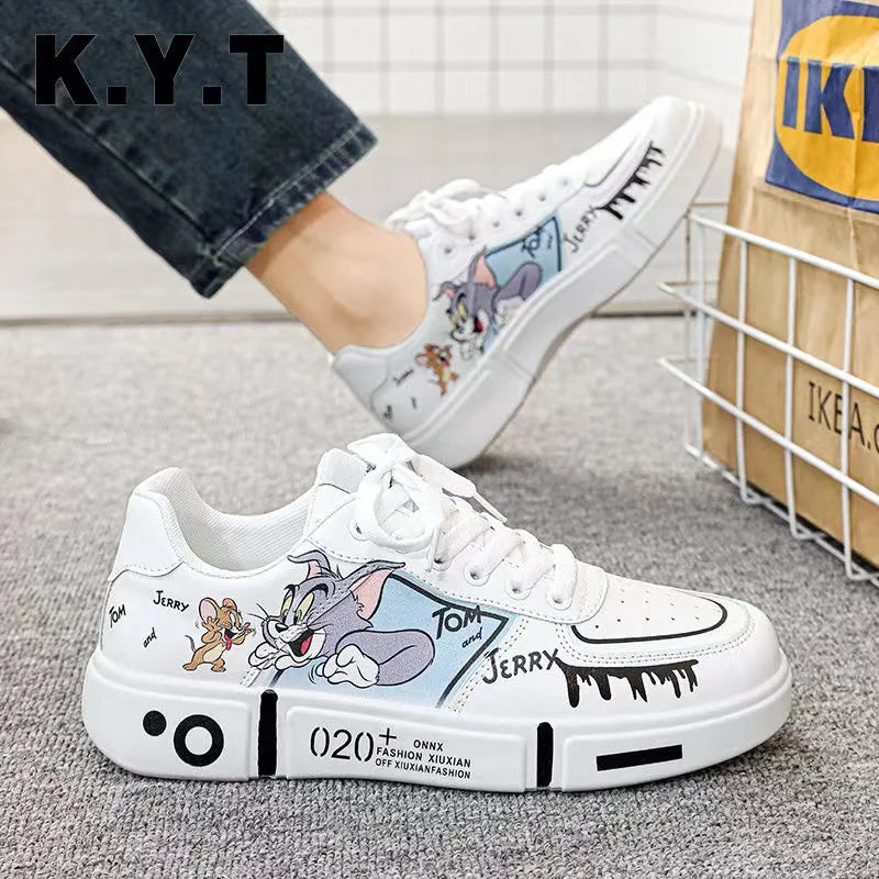 2024 New Tom and Jerry Canvas Shoes for Women - Plus Size, Soft Girl Sports Style - Branded Casual Sneakers