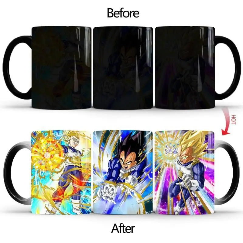 Dragon Ball Z Super GT Heat-Sensitive Color Changing Mug - Goku Cartoon Ceramic Coffee Cup - Creative Birthday Gift for Anime Fans