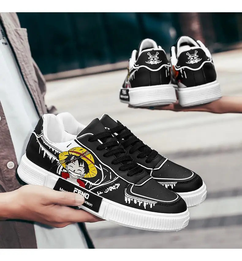 2024 New One Piece Luffy Casual Sneakers - Breathable & Non-Slip Student Board Shoes - Perfect Gift for Anime Fans