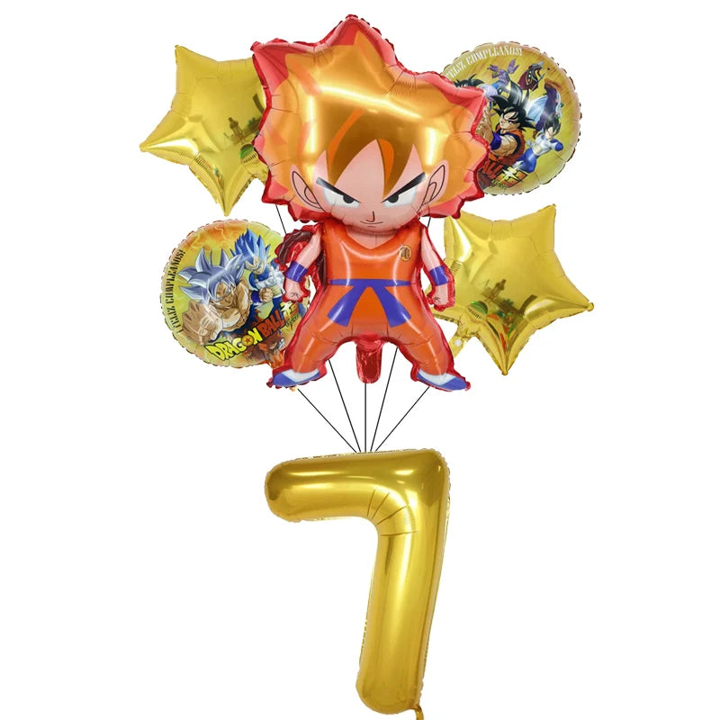 Goku Dragon Ball Theme Party Supplies - Monkey King Birthday Decorations Set - Includes Tableware, Tablecloth, Plates, Balloons & Baby Shower Toy Gifts